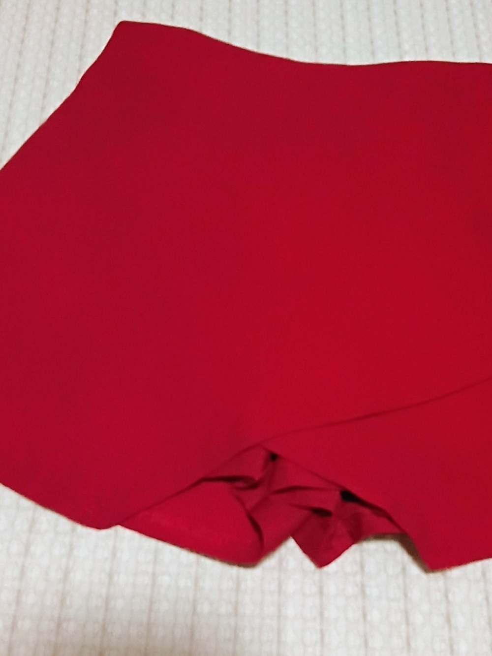 Red High Waist Skort Shorts XS